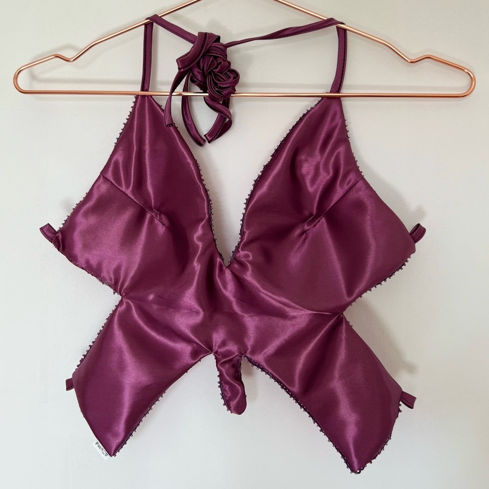 Sequin Butterfly Top Y2K in Purple/Rose Gold- Padded - One Size- NEW - Picture 4 of 5